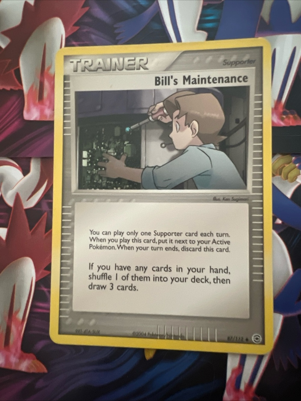 Pokemon Bill's Maintenance Trainer Card - Yellow Border